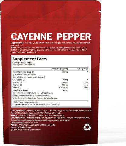 VapoShine Vivonu™ Cayenne Pepper Softgels