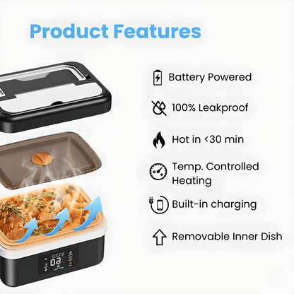 VapoShine HeatBox360™ Cordless Self-Heating Lunchbox