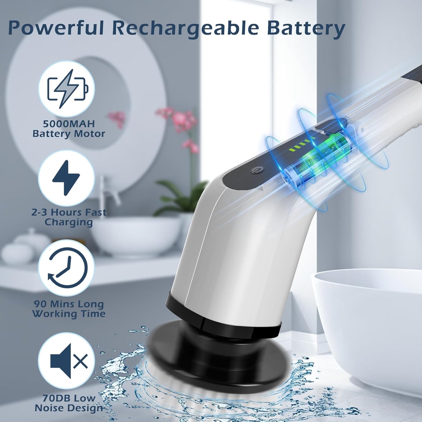VapoShine PowerSpin™ 8-in-1 Cordless Scrubber