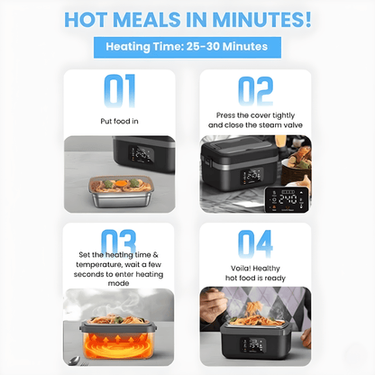 VapoShine HeatBox360™ Cordless Self-Heating Lunchbox